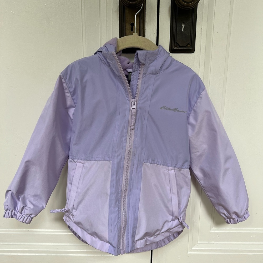 Eddie Bauer Barrier Ridge light purple fleece-lined raincoat XXS (4)